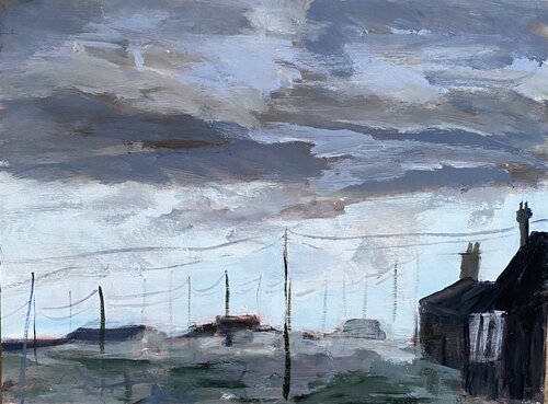 Rainy Morning, Dungeness by Nikki Wheeler, Painting for Sale on Select