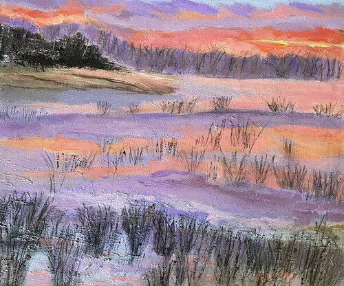 Sunrise And Grasses by Nikki Wheeler, Painting for Sale on Select