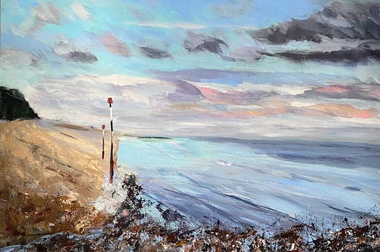 CLOUDS, CURRENTS AND MARKERS Nikki Wheeler Original painting for sale