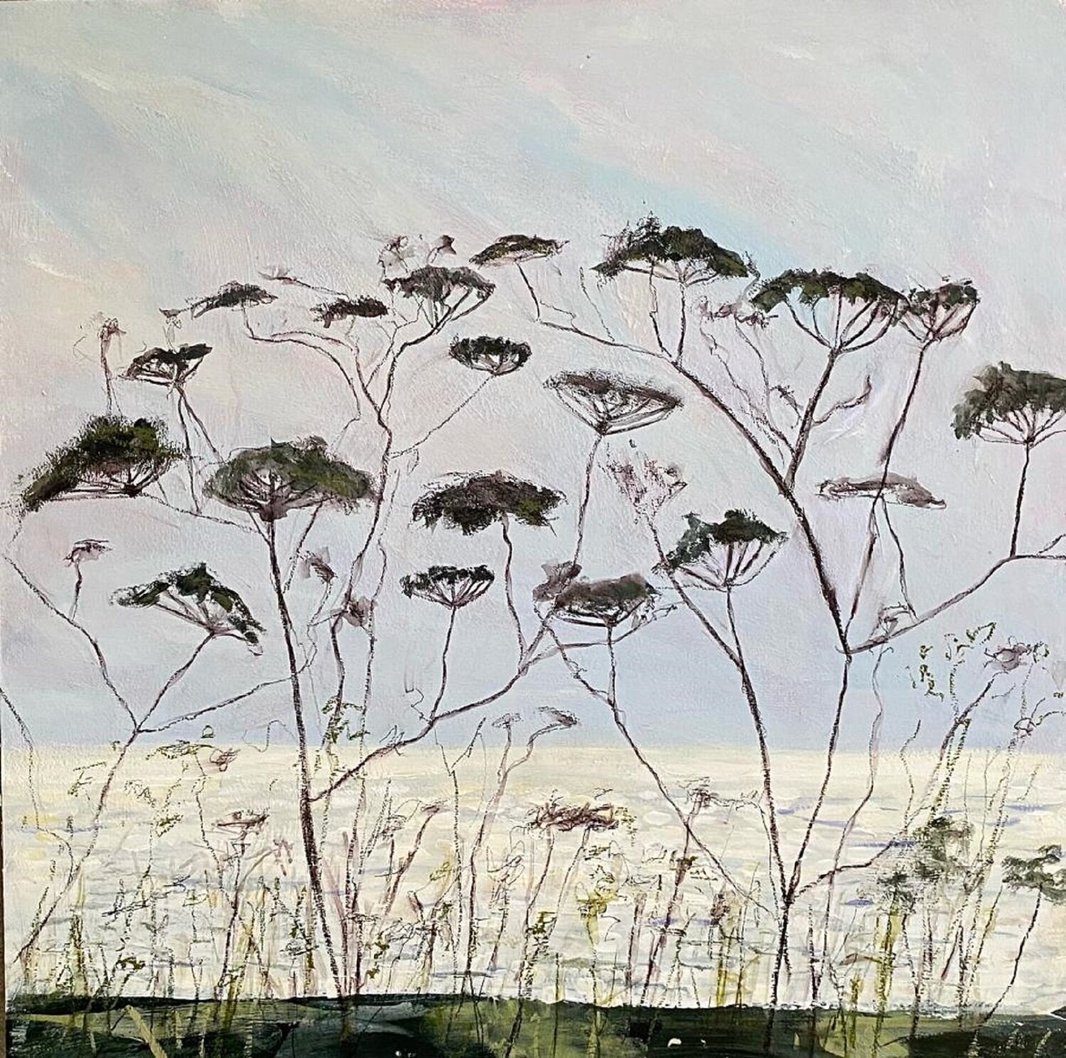 November Light and Grasses Nikki Wheeler Original painting for sale