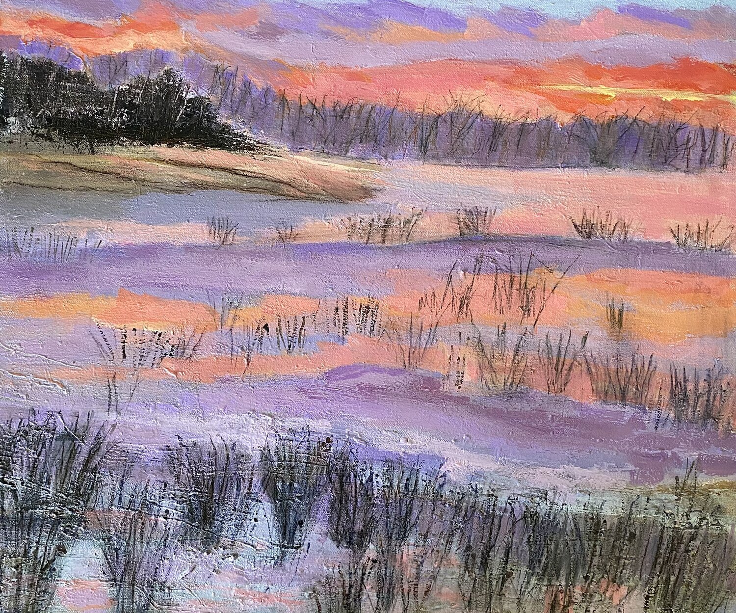 Sunrise And Grasses Nikki Wheeler Original painting for sale