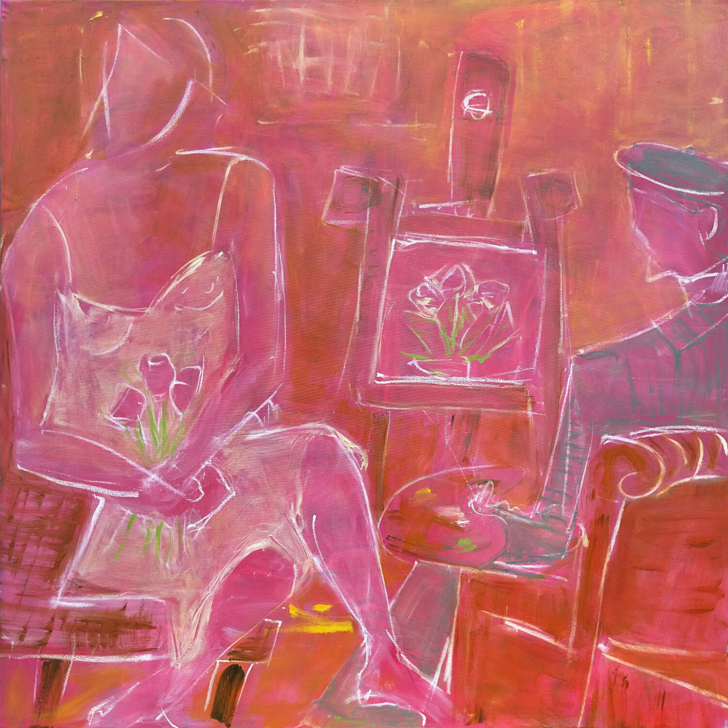 Artist And Model Trixie Pitts Original painting for sale