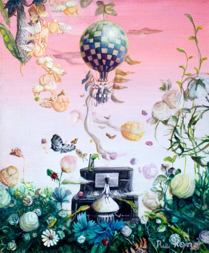 Roses bloom on the rose tree by Rie Kono, Painting for Sale on Select