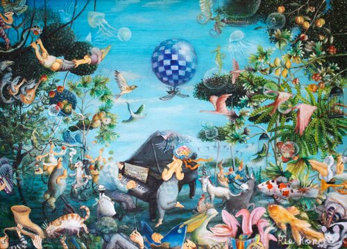 While the music is floating by Rie Kono, Painting for Sale on Select