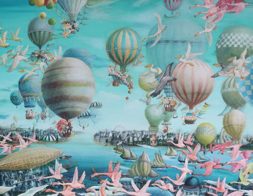 we are on a balloon journey. by Rie Kono, Painting for Sale on Select