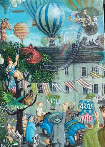 Circus has come ? by Rie Kono, Painting for Sale on Select