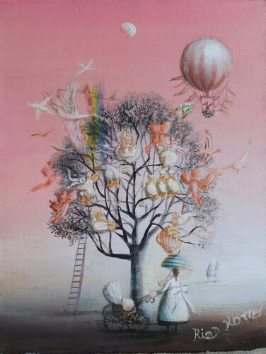 A tree for children by Rie Kono, Painting for Sale on Select