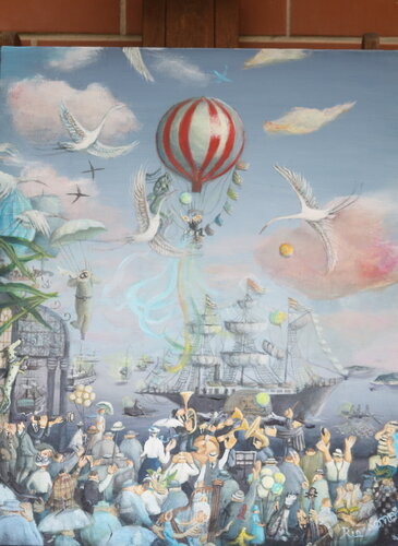At the port by Rie Kono, Painting for Sale on Select