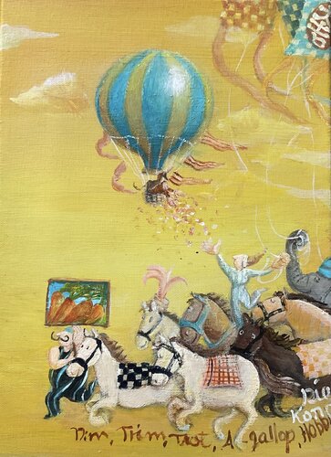 The horse circus is on its way by Rie Kono, Painting for Sale on Select