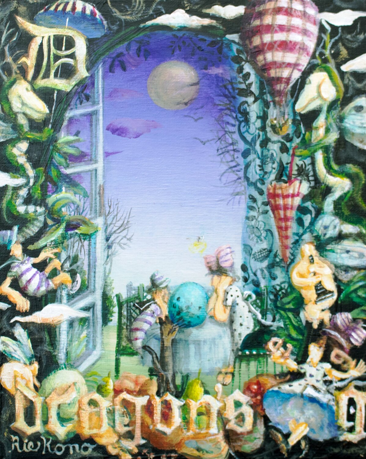 Whose egg is this? Rie Kono Original painting for sale