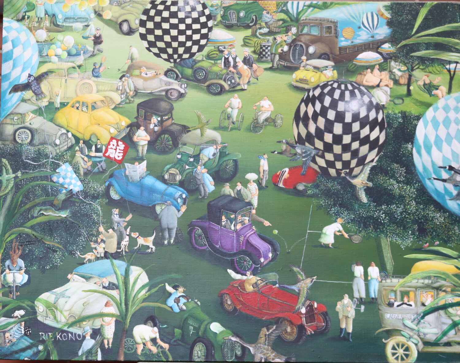 During the balloon journey Rie Kono Original painting for sale