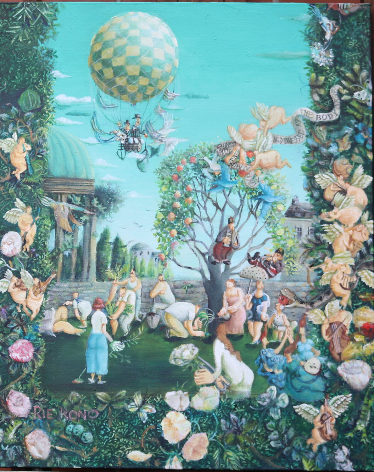 Gardening season has arrived ! Rie Kono Original painting for sale