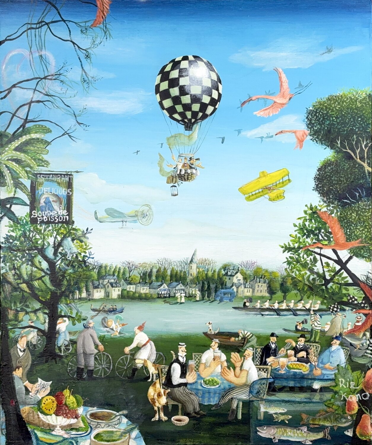The Life is but a dream-While on the balloon journey Rie Kono Originalgemälde zu verkaufen