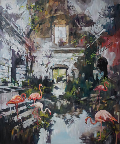 The Reclaimed Palace by Janusz Orzechowski, Painting for Sale on Select