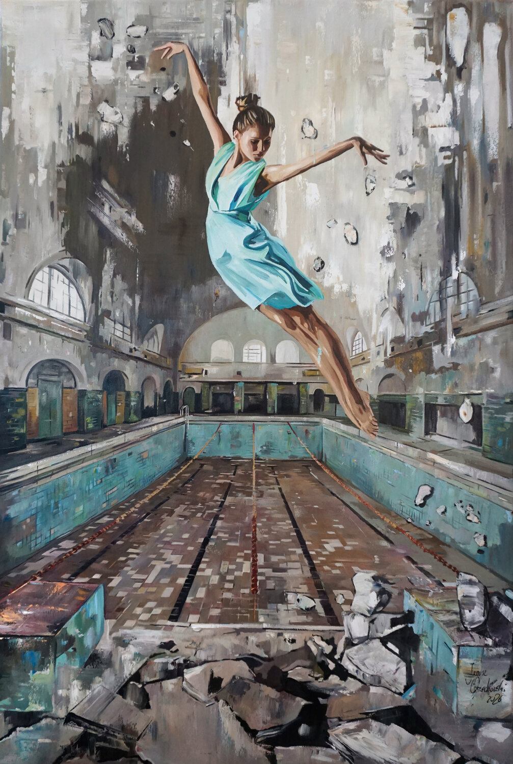 Pool Janusz Orzechowski Original painting for sale