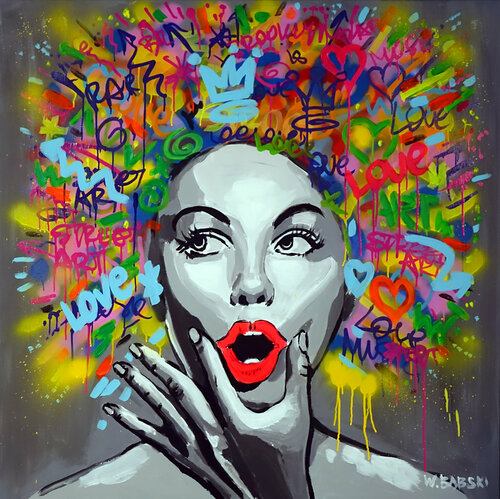 Graffiti Face 2 by Wojtek Babski, Painting for Sale on Select