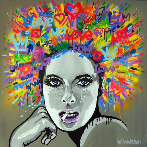 Graffiti Face 3 by Wojtek Babski, Painting for Sale on Select