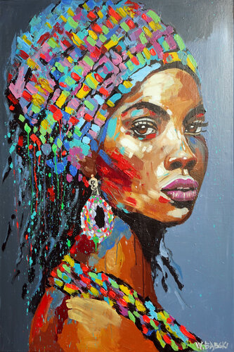 African Woman by Wojtek Babski, Painting for Sale on Select