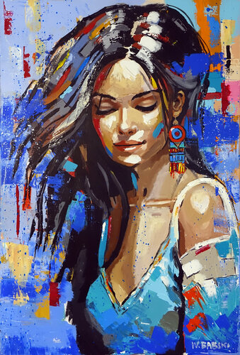 Girl with an Earing by Wojtek Babski, Painting for Sale on Select