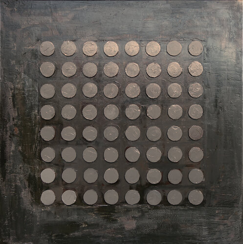 Brown Circles by Wojtek Babski, Painting for Sale on Select