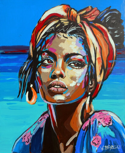 At the Seaside by Wojtek Babski, Painting for Sale on Select