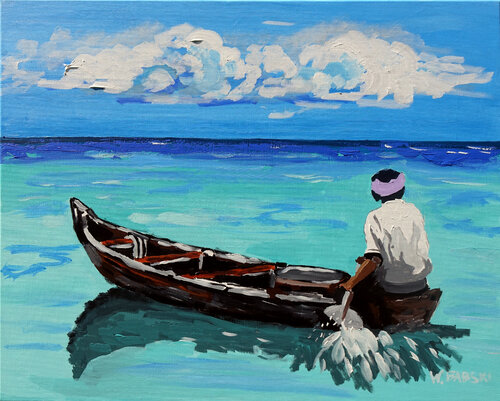 Boat 3 by Wojtek Babski, Painting for Sale on Select