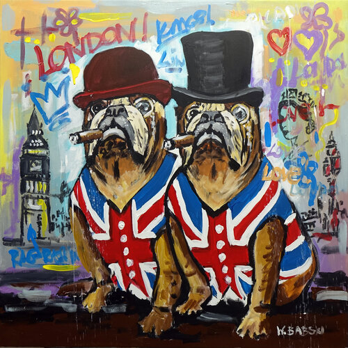 Londoners by Wojtek Babski, Painting for Sale on Select