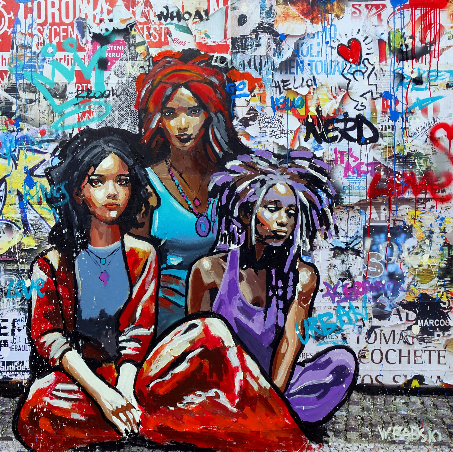 On a Sidewalk Wojtek Babski Original painting for sale