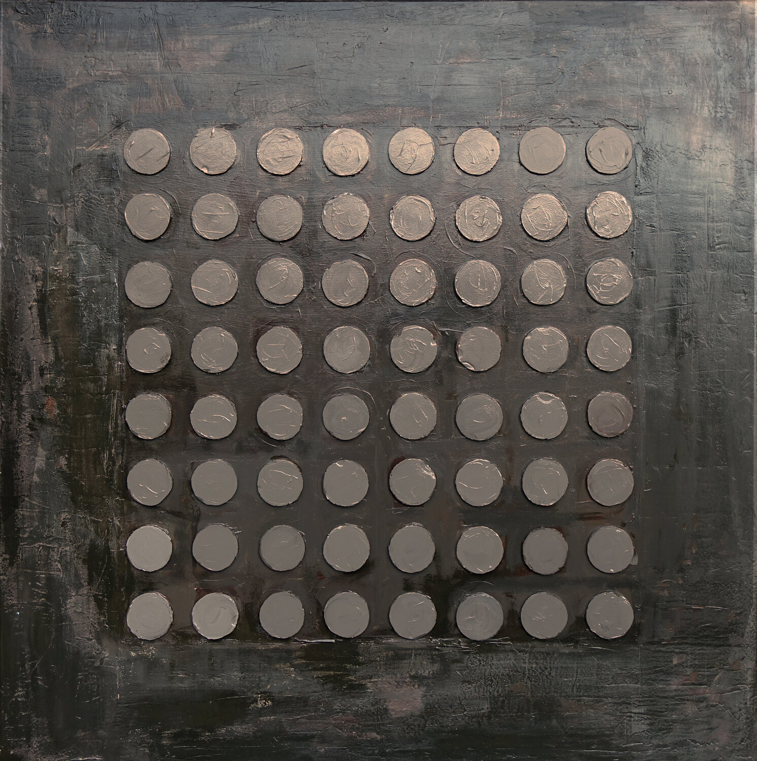 Brown Circles Wojtek Babski Original painting for sale