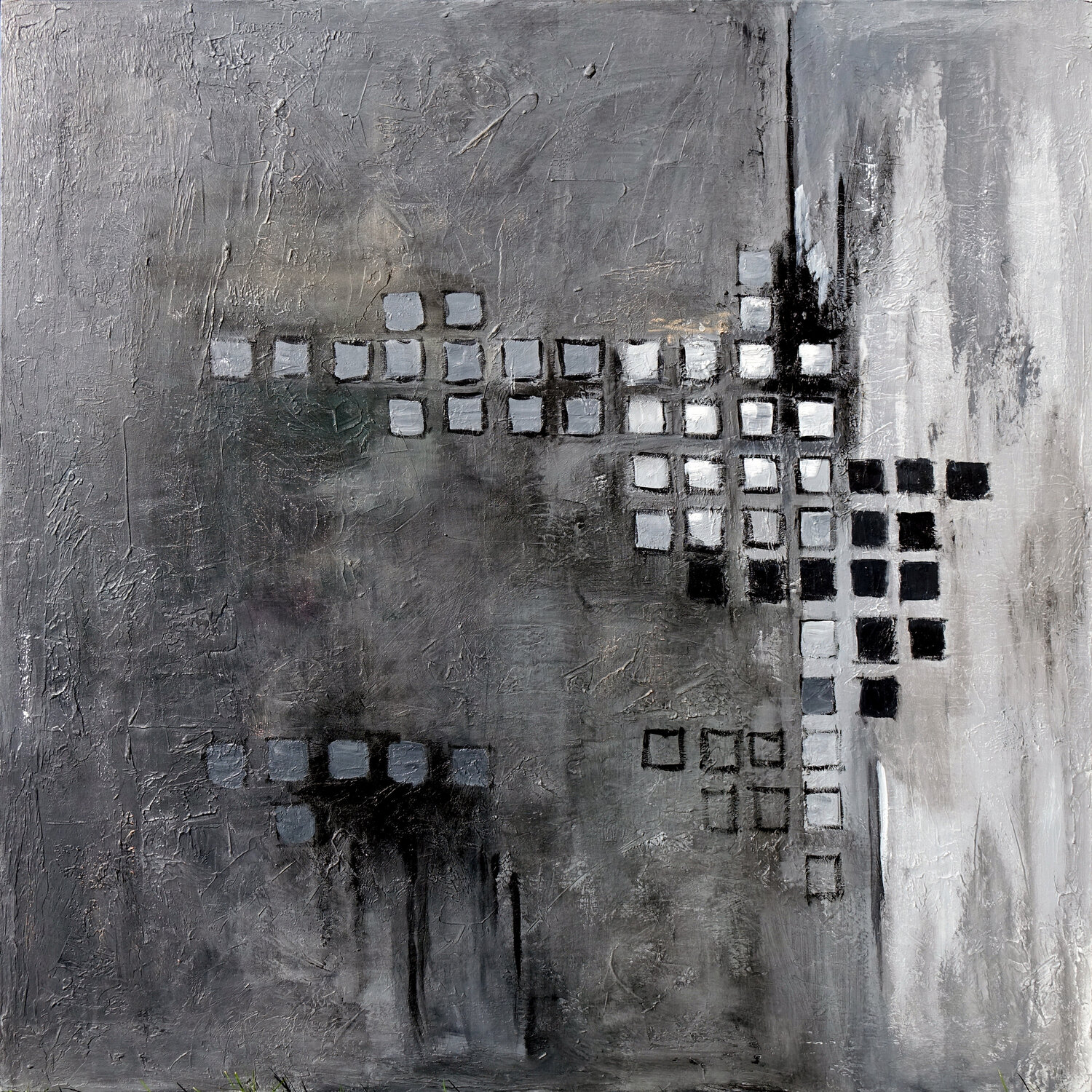 Fragments of Grey Wojtek Babski Original painting for sale