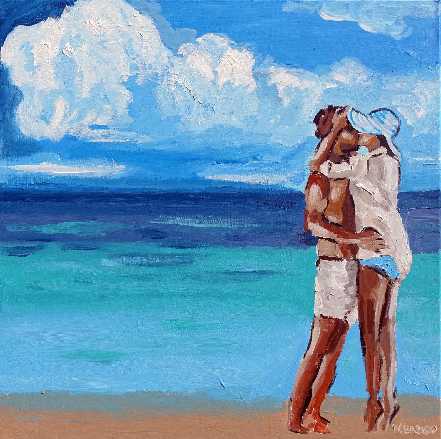 At the Seaside 1 Wojtek Babski Original painting for sale