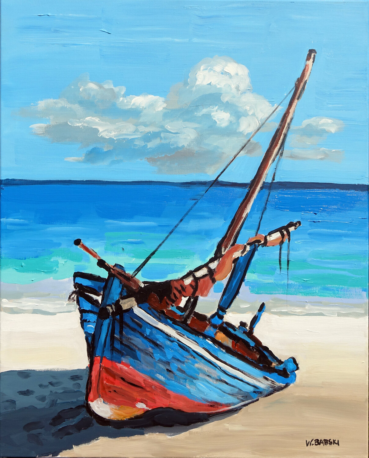 Boat 2 Wojtek Babski Original painting for sale