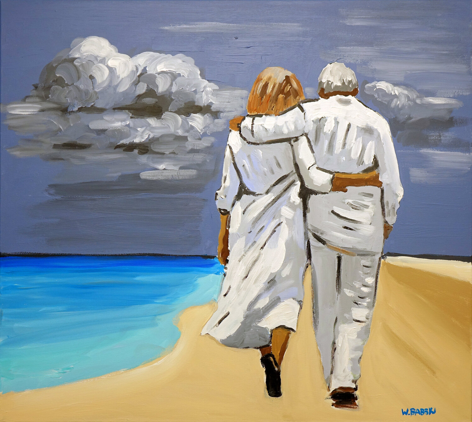 Beach 1 Wojtek Babski Original painting for sale