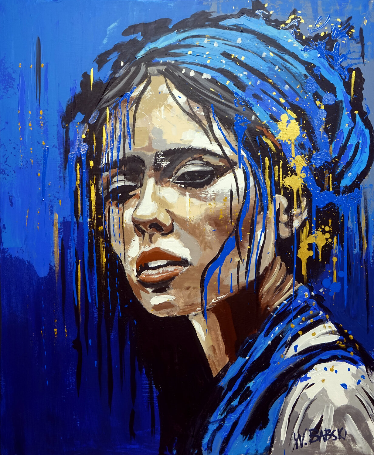Blue Lady Wojtek Babski Original painting for sale
