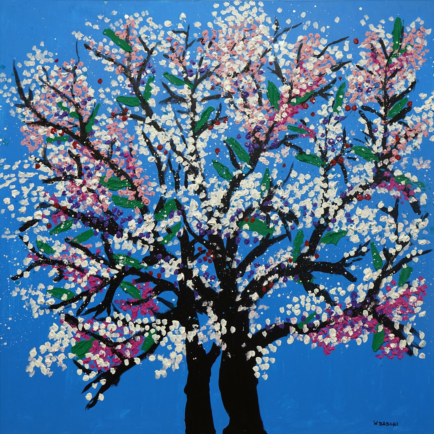 Trees in Blossom 1 Wojtek Babski Original painting for sale