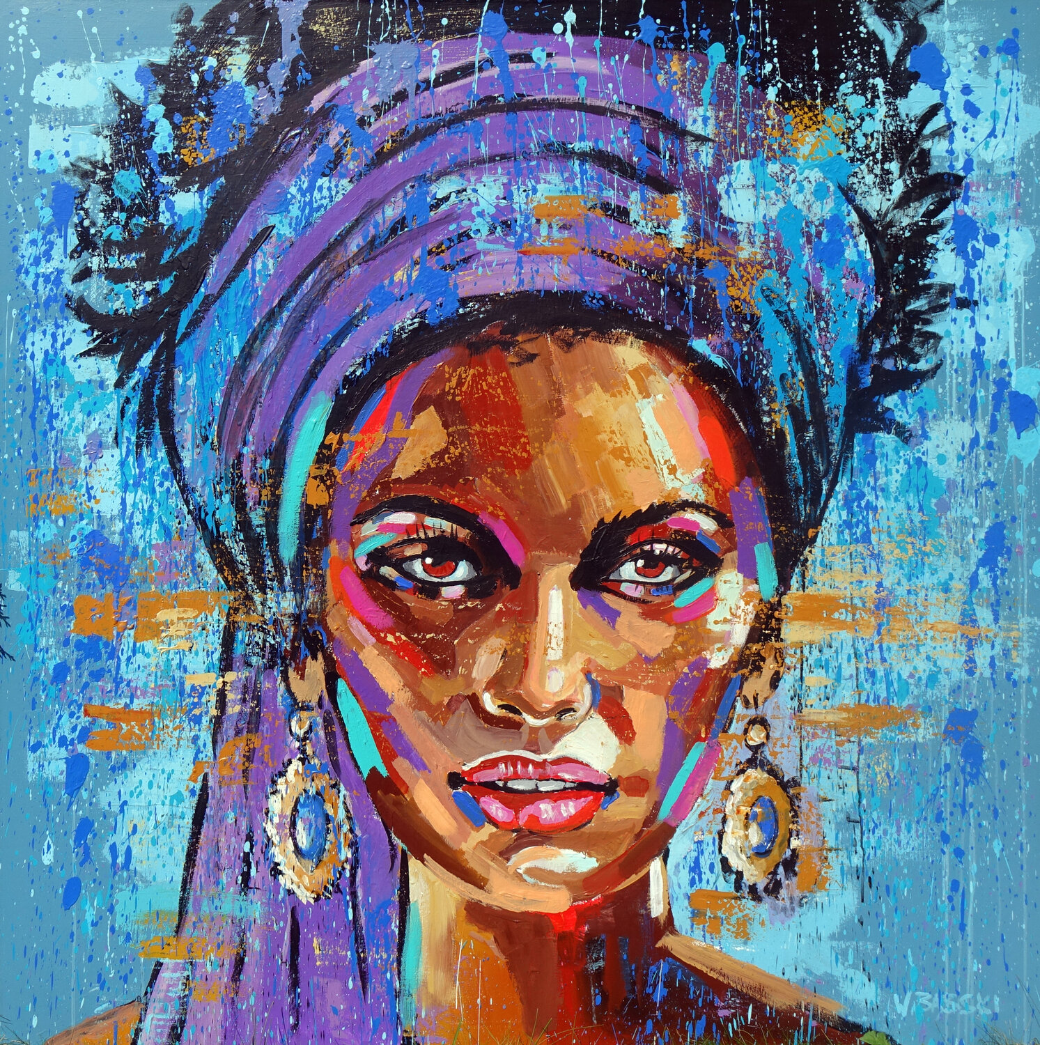 Face 66 Wojtek Babski Original painting for sale