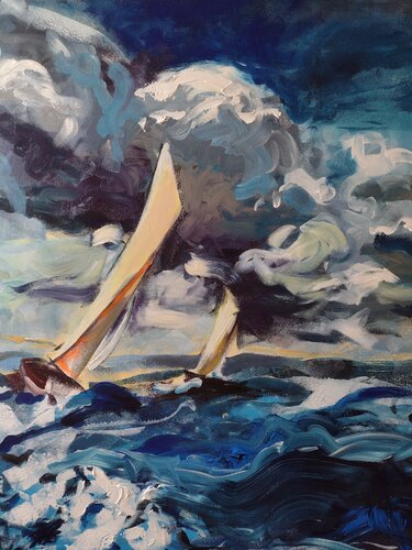 Mar de invierno by Marina Del Pozo, Painting for Sale on Select