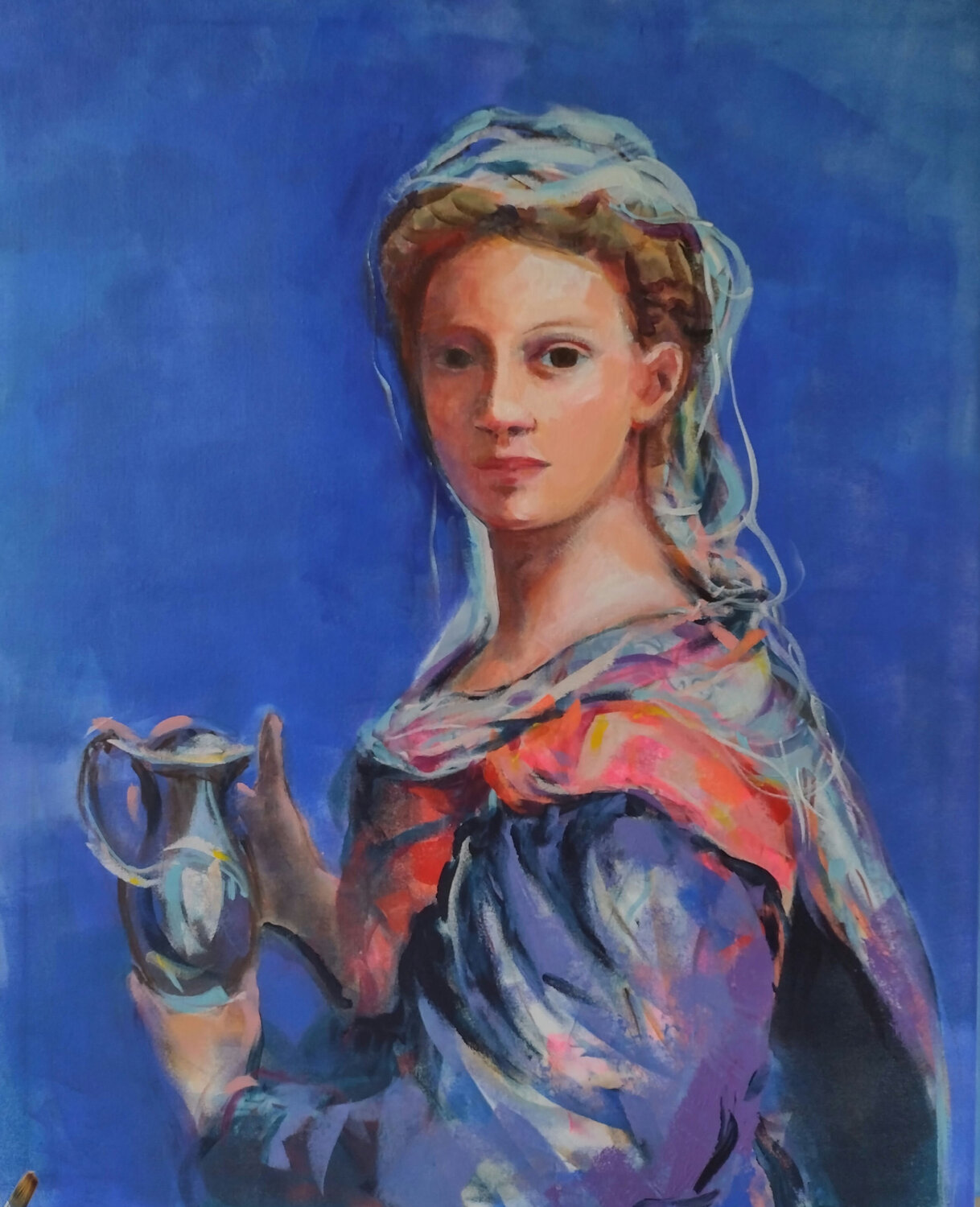Blue cobalt Marina Del Pozo Original painting for sale