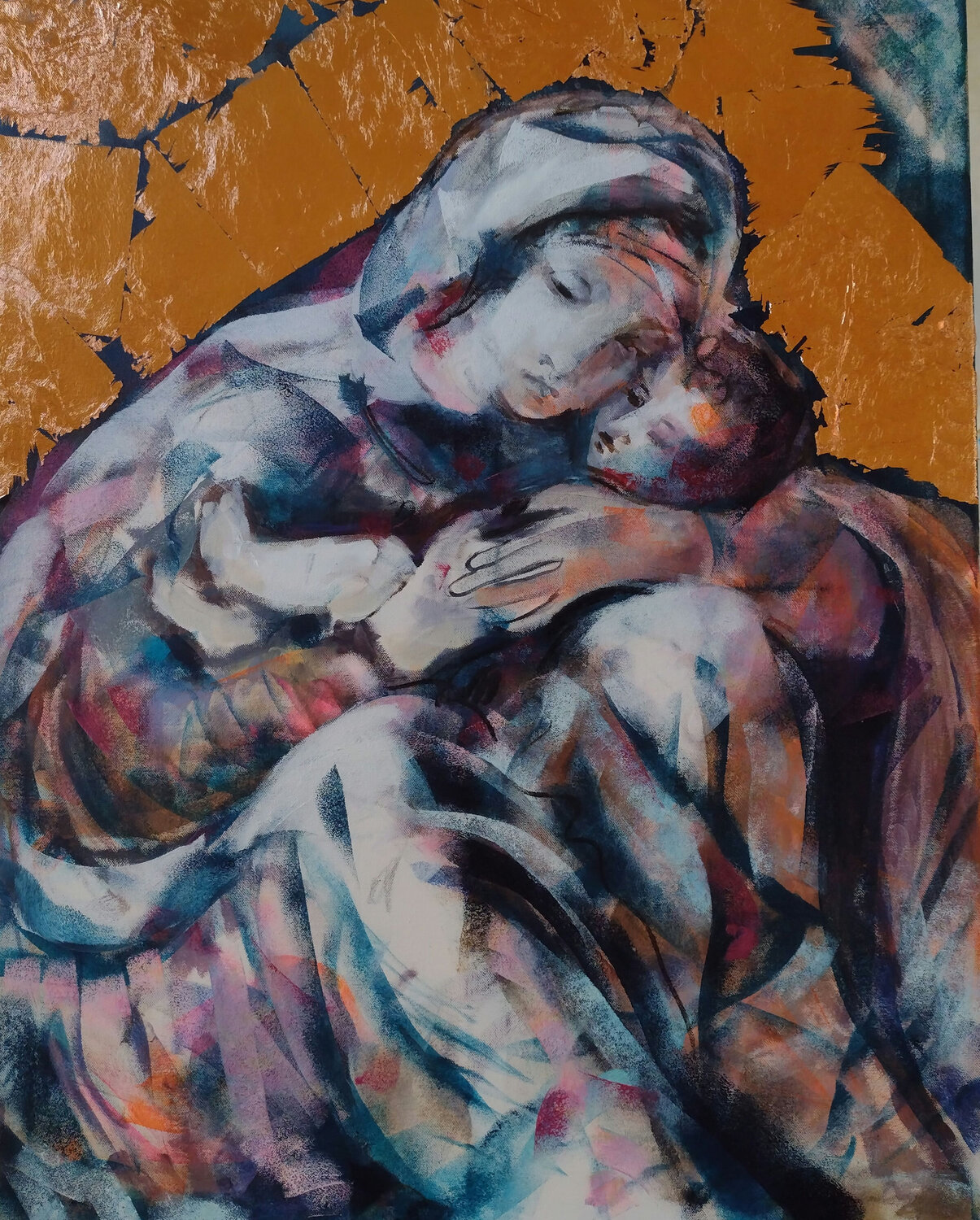 Woman and child Marina Del Pozo Original painting for sale