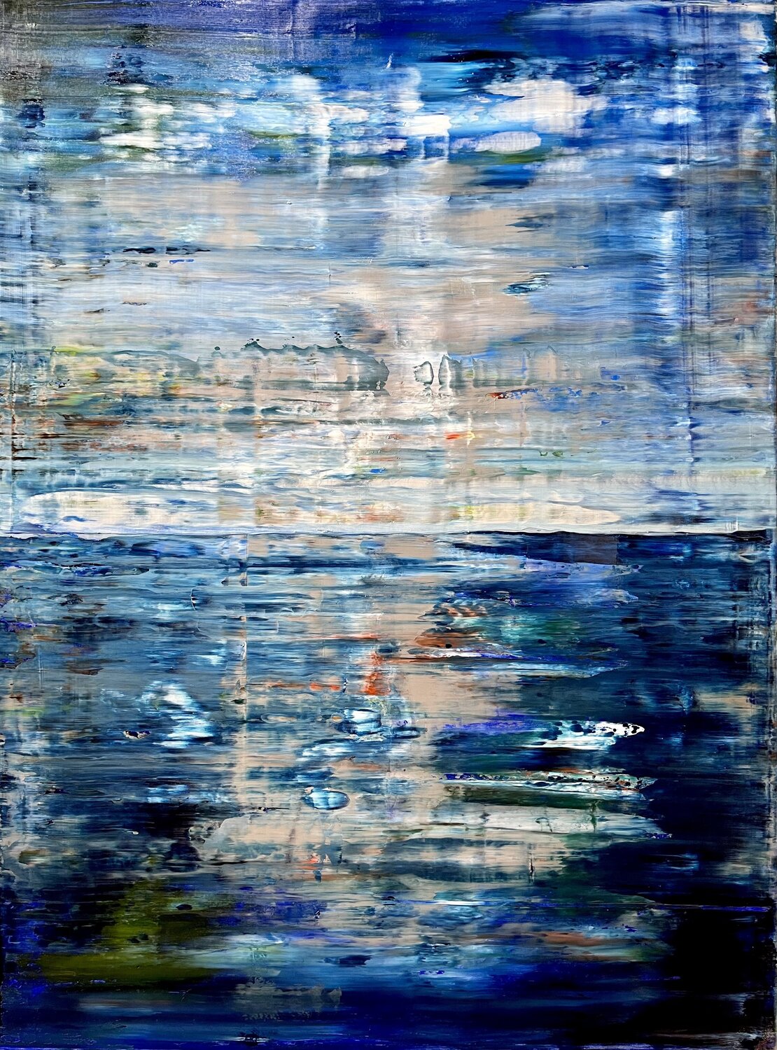 Sunset at the North Atlantic Ocean, abstract informal no 2069-1 Robert H N Rich Original painting for sale