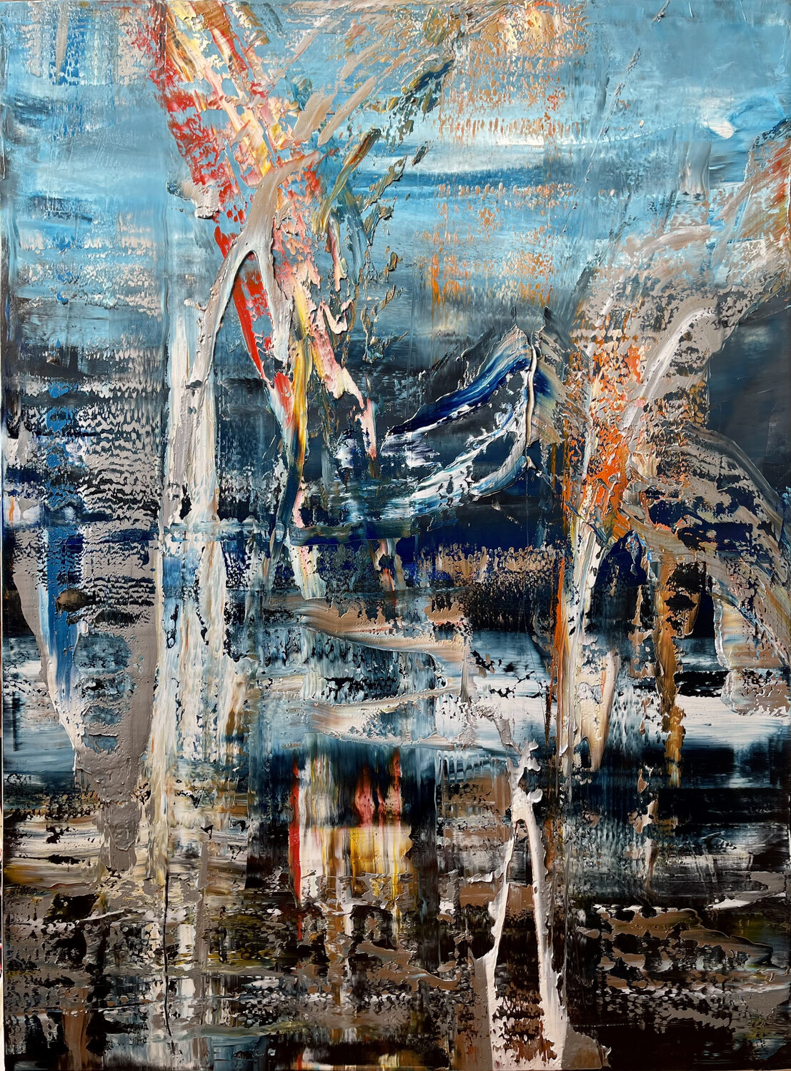 abstract informal no 2096-1 Robert H N Rich Original painting for sale