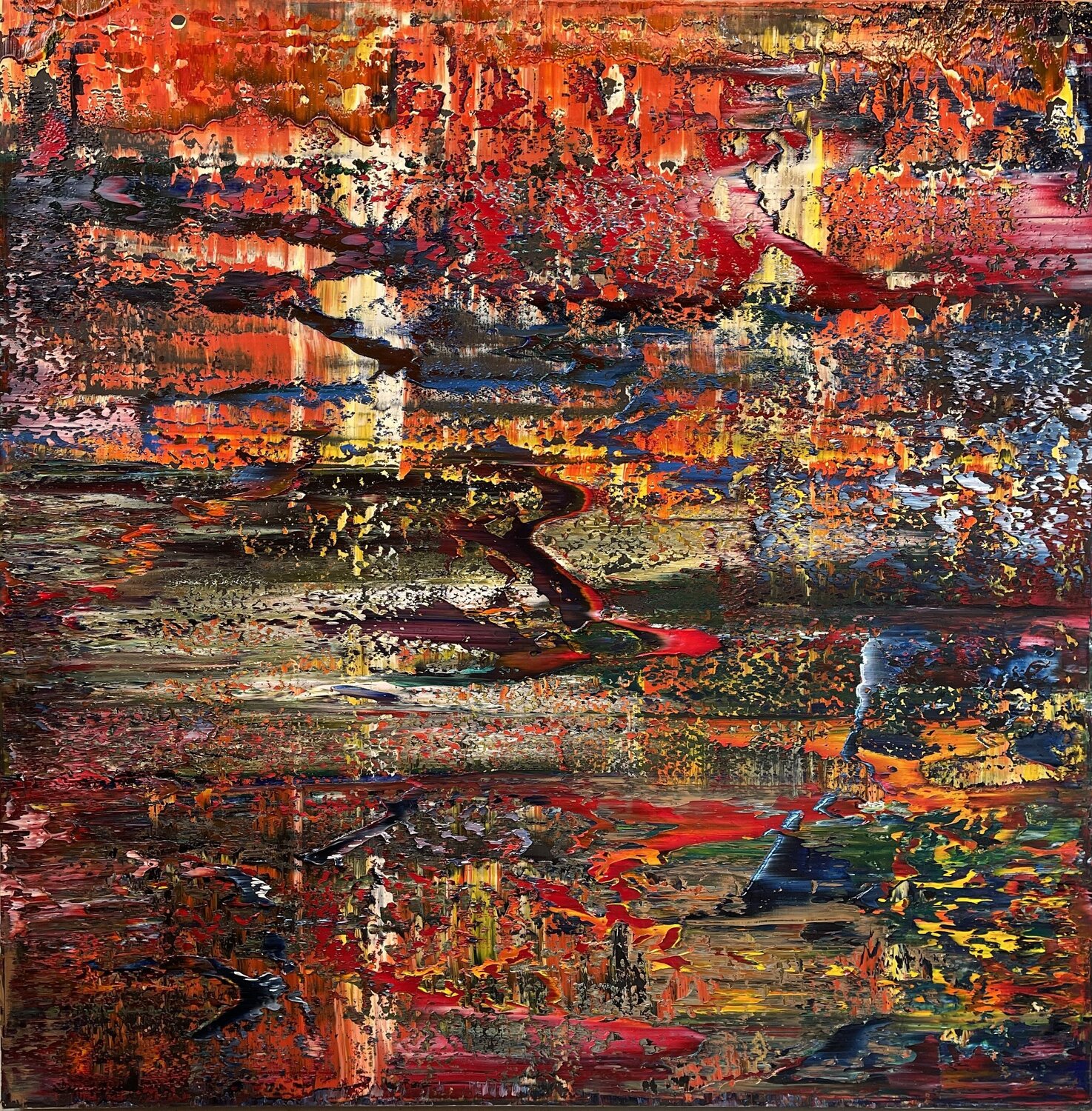 abstract informal 2114-6 Robert H N Rich Original painting for sale