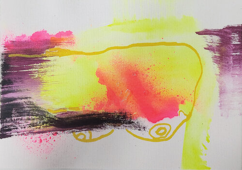 Contours of passion I. by Gabriela Holcer, Painting for Sale on Select