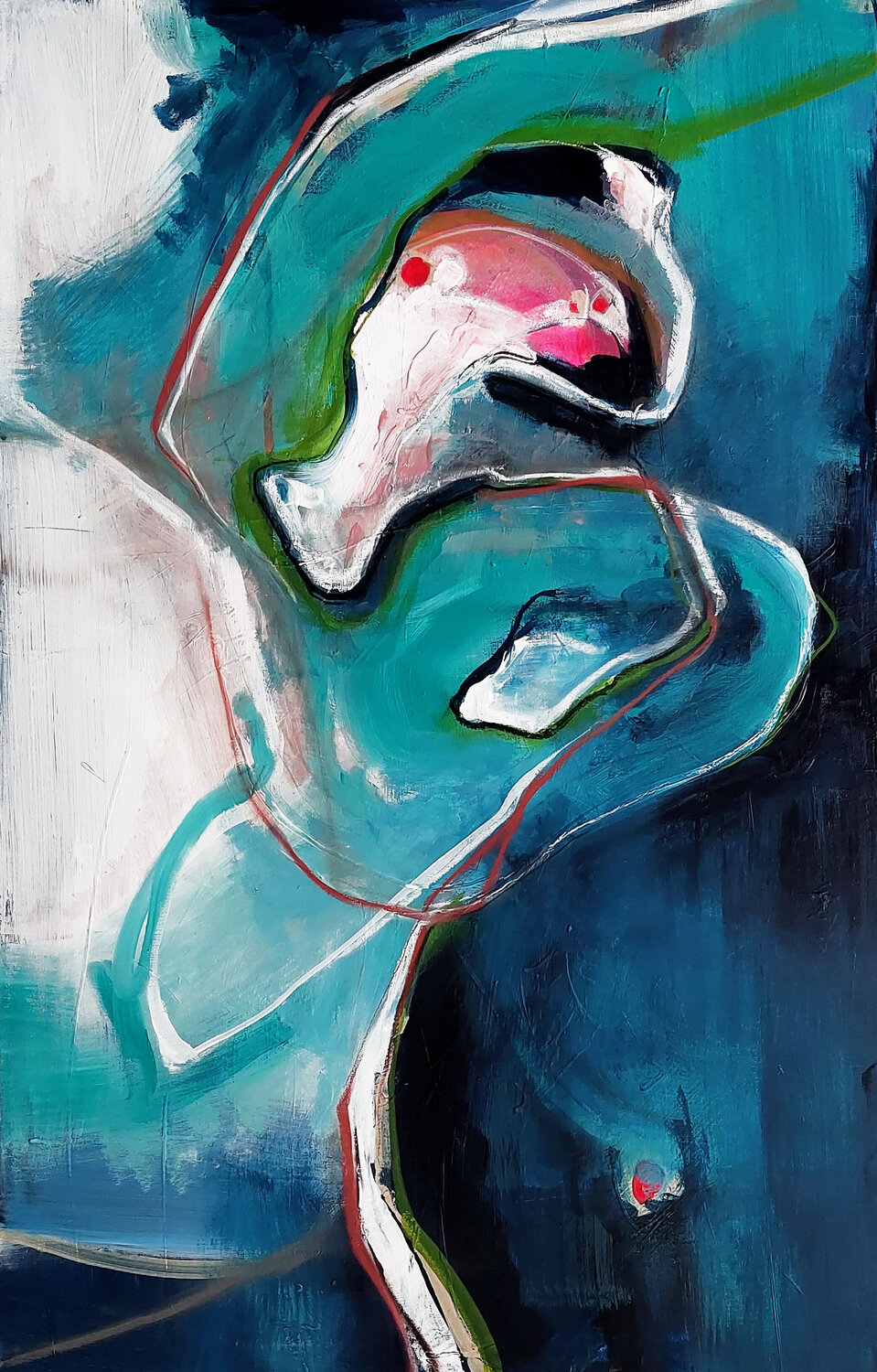 Duality of seahorse Gabriela Holcer Original painting for sale