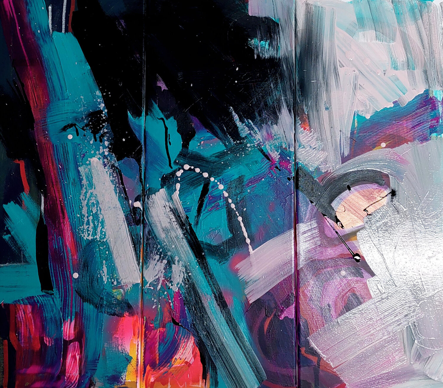 Catch - 22 / triptych Gabriela Holcer Original painting for sale