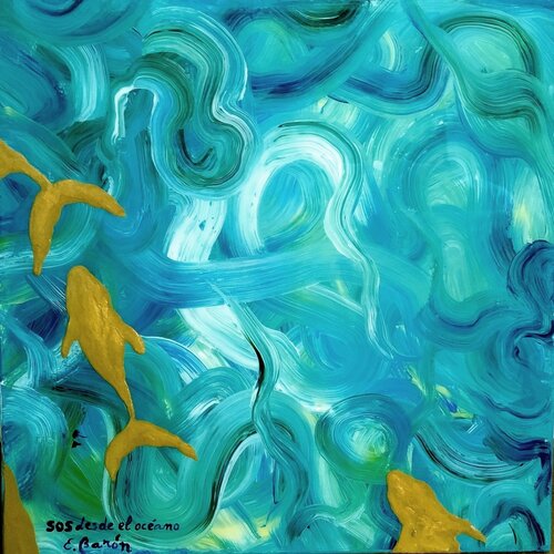 "SOS desde el Océano" by Elena Barón, Painting for Sale on Select