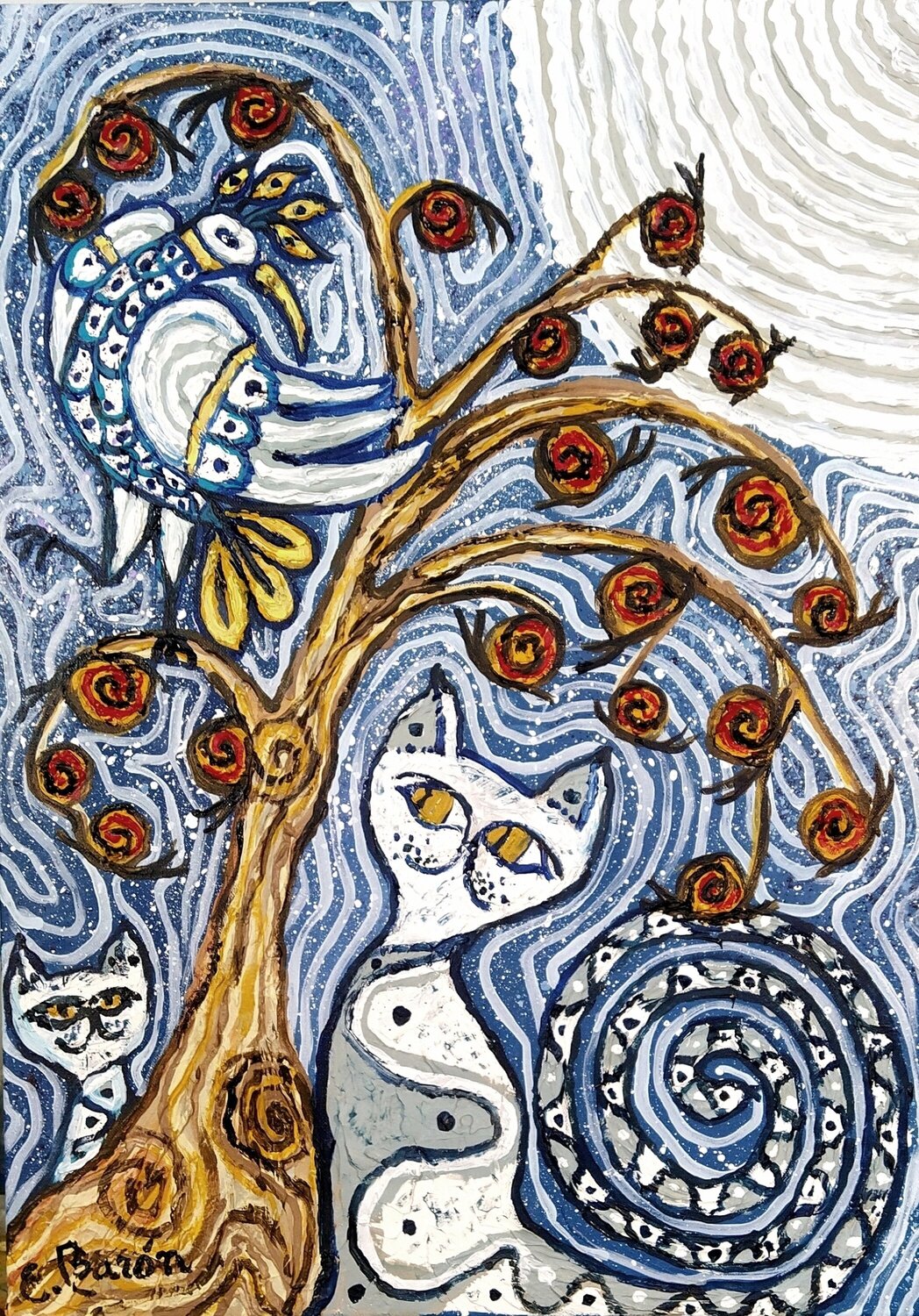 Historias de gatos 2 Elena Barón Original painting for sale