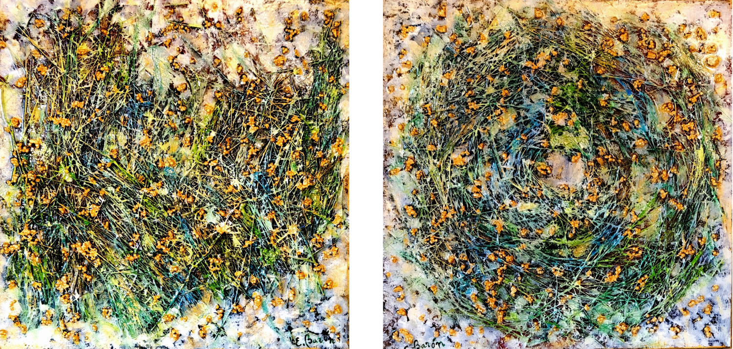 Naturaleleza emergida 7 (díptico) Elena Barón Original painting for sale