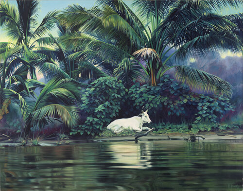 Die weiße Kuh by Jean-Pierre Kunkel, Painting for Sale on Select