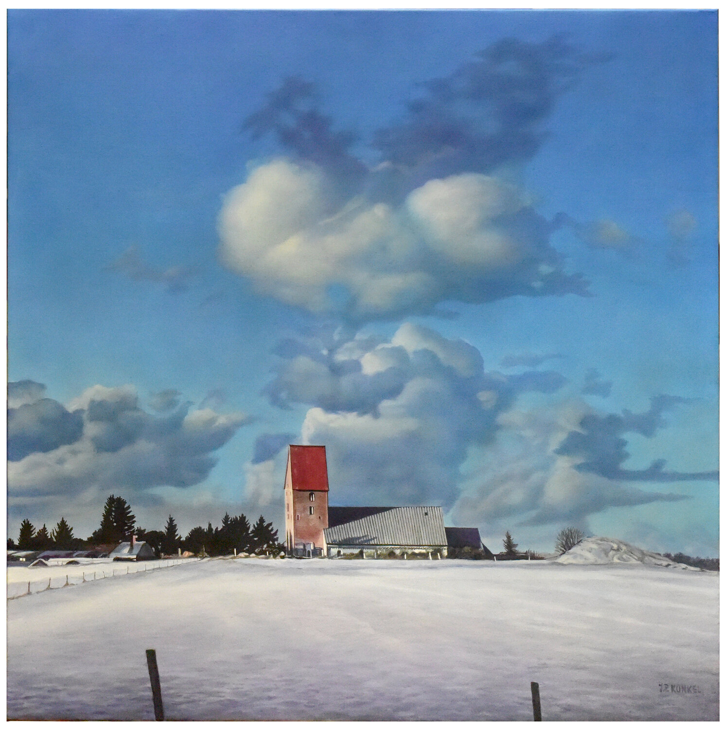 Syltimpression No. 23 - Keitumer Kirche Jean-Pierre Kunkel Original painting for sale